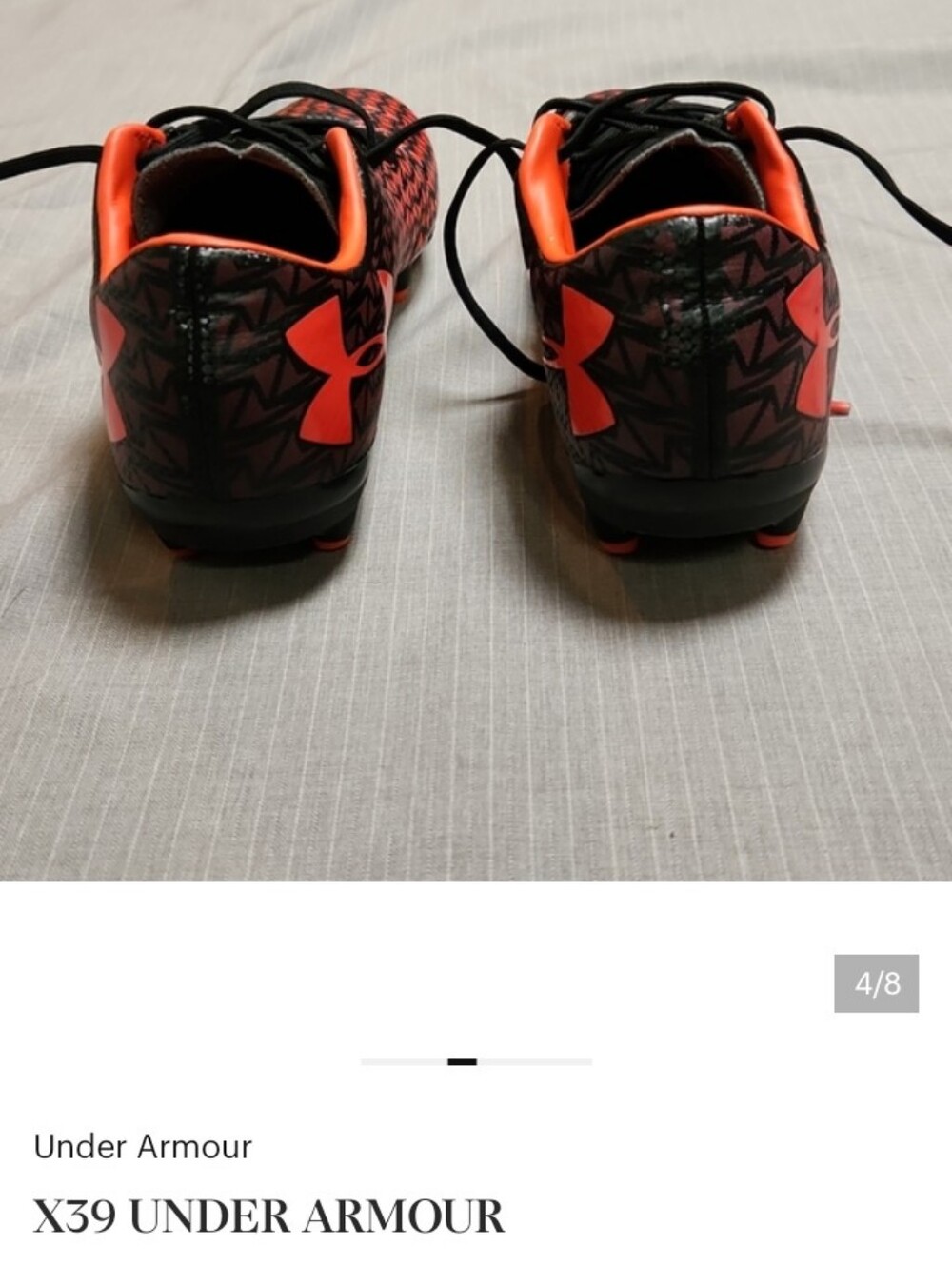 Under Armour Kids Soccer Cleats in Black and Bright Orange - Picture 4 of 8